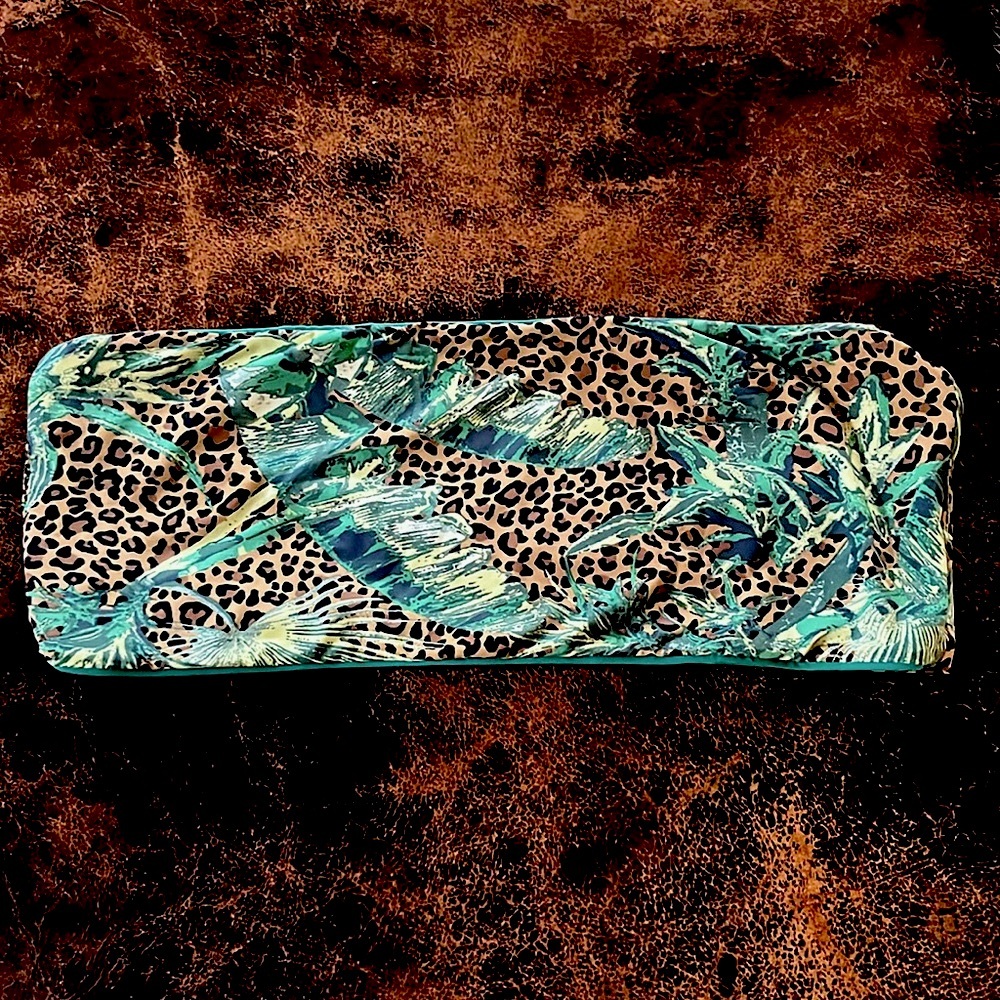 San Lorenzo leopard print and green reversible strapless bikini top